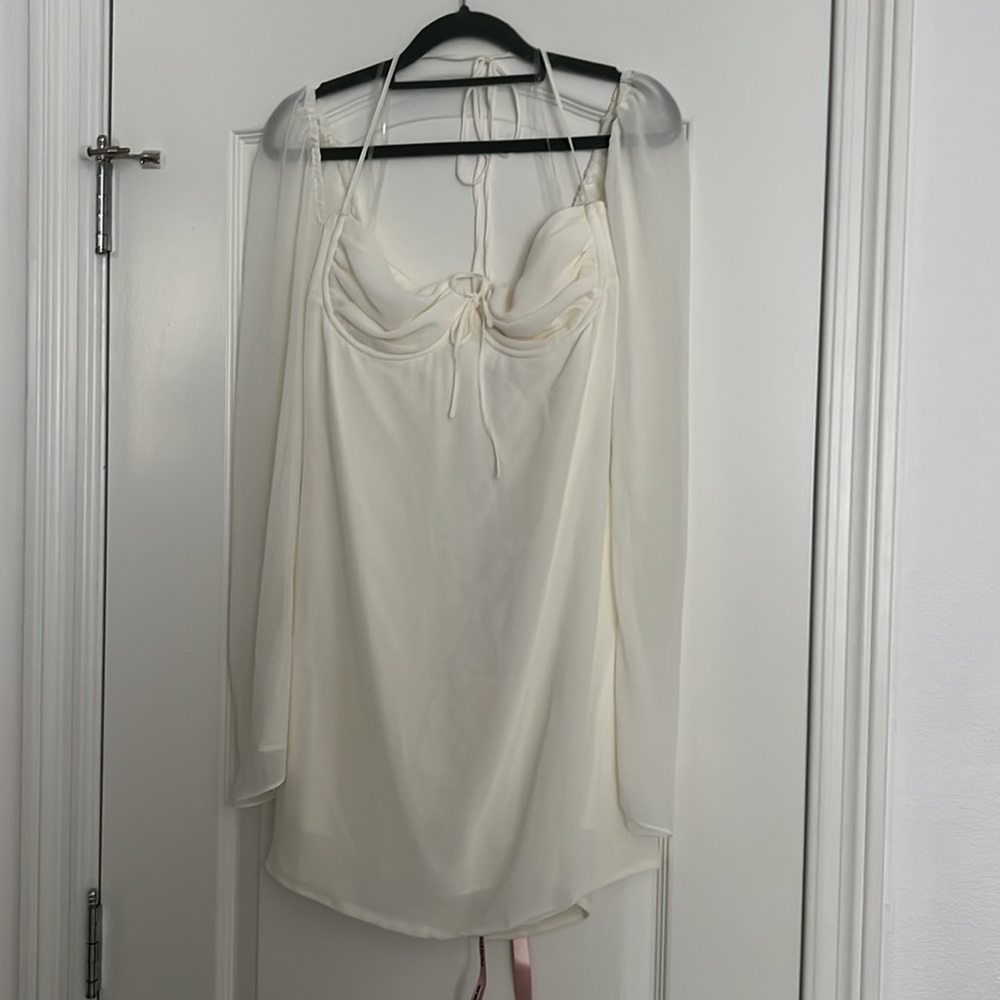 House of CB Babydoll Georgette Halter Minidress - Picture 8 of 11
